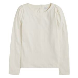 J.Crew Puff-Sleeve Gold Button Back Striped Top Ivory Size Small NWT